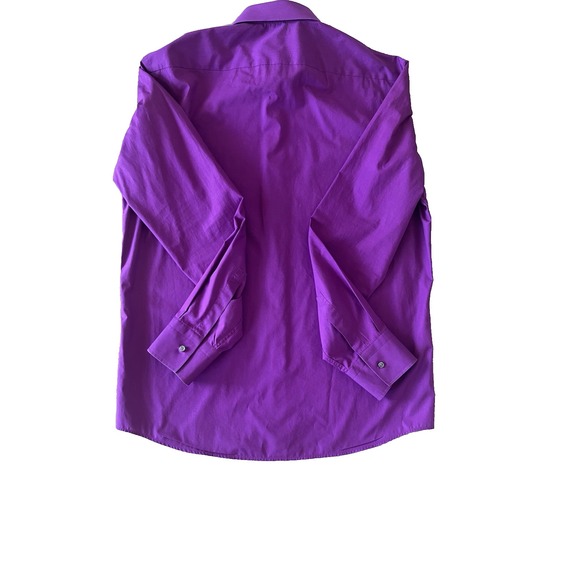Hugo Boss Regular Fit Dress Shirt Mens 16.5 42‎ Solid Purple Long Sleeve - Picture 6 of 10